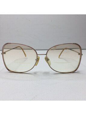 Nikon Womens 1980s Frame Only Glasses Yellow Brown NK 6404 Embossed Case